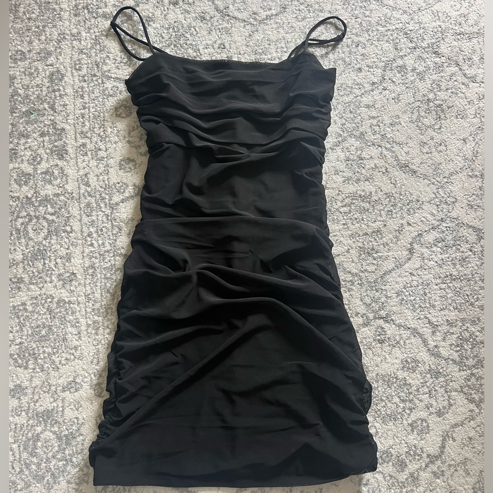 Garage Ruched Mesh Dress